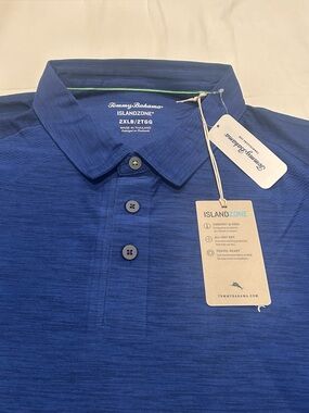 Tommy Bahama Palm Coast IslandZone Polo Blue 2XLB NWT